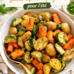 Poêlée de courgettes savouroses et colorées servies dans une assiette