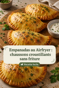 Des empanadas croustillantes dans un Airfryer, dorées et prêtes à servir.
