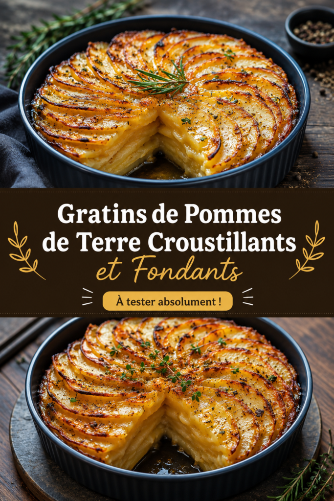 Gratin de pommes de terre croustillants et fondants, prêt à être servi