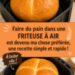 Recette de pain croustillant fait dans une friteuse à air, avec une croûte dorée.