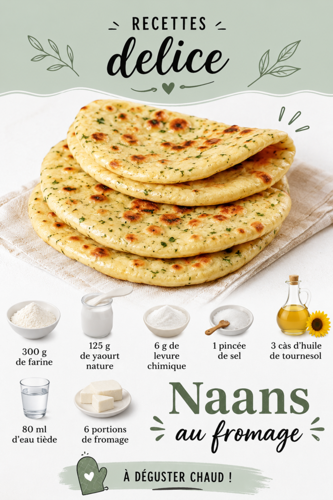 Naans au fromage chauds juste sortis du four, propices à un repas convivial