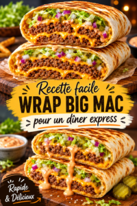 Wrap façon Big Mac sur une assiette, prêt à être dégusté