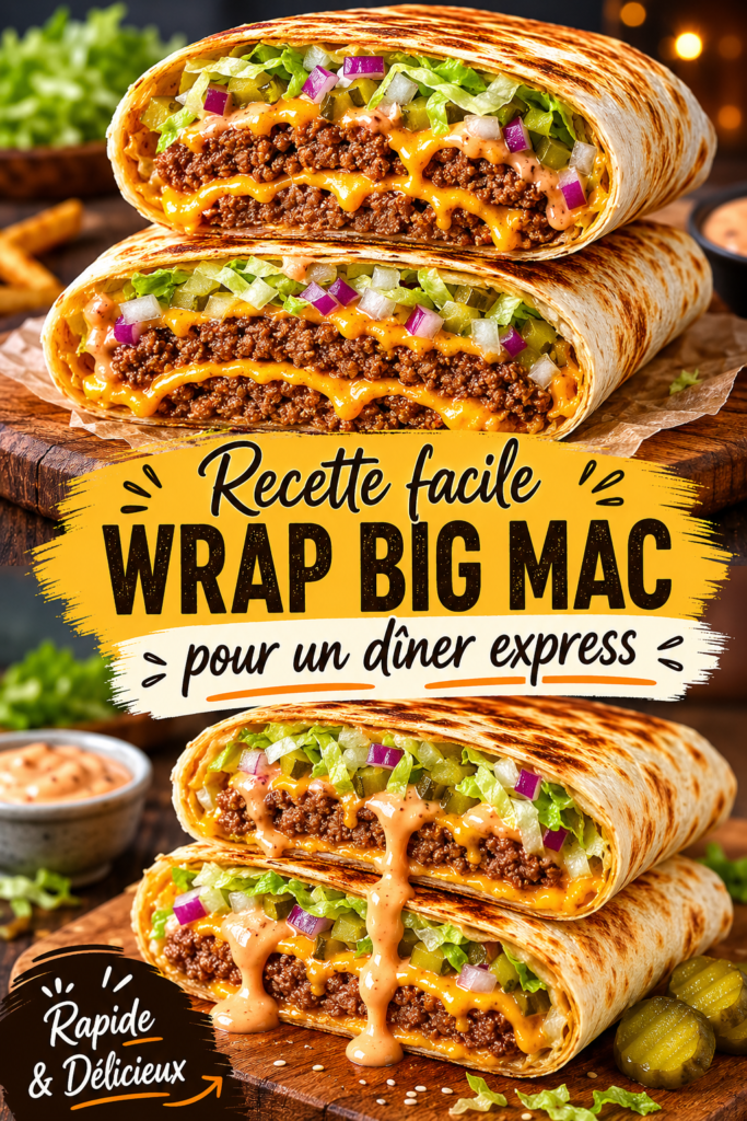 Wrap façon Big Mac sur une assiette, prêt à être dégusté