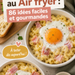 Recettes alléchantes à préparer au Air Fryer, incluant des légumes et des viandes.