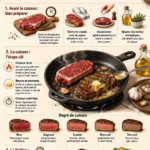 Un steak juteux et bien cuit sur une planche à découper