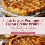 Tarte aux pommes façon crème brûlée prête à être dégustée