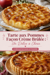 Tarte aux pommes façon crème brûlée prête à être dégustée