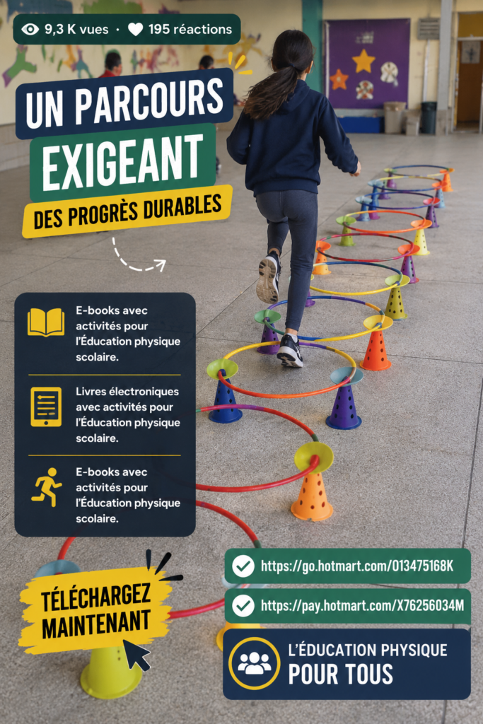 Un groupe d'élèves en pleine activité physique lors d'un cours d'éducation physique.