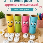 Des enfants heureux essayant des activités ludiques et éducatives ensemble.