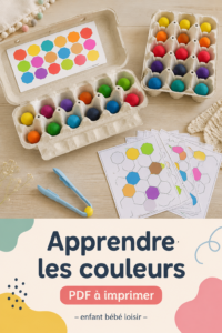 Fiches éducatives colorées pour apprendre les couleurs avec des enfants