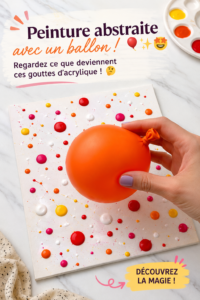 Oeuvre d'art abstrait colorée créée avec des ballons