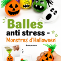 Balles anti-stress colorées en forme de monstres pour Halloween