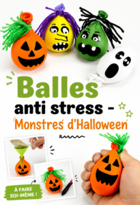 Balles anti-stress colorées en forme de monstres pour Halloween
