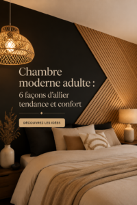 Chambre moderne et confortable avec une décoration stylée.