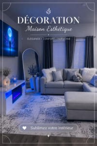 Salon décoré dans un style aesthetic, alliant couleurs pastel et objets vintage.