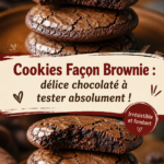 Cookies façon brownie sur une assiette, montrant leur texture moelleuse et chocolatée.