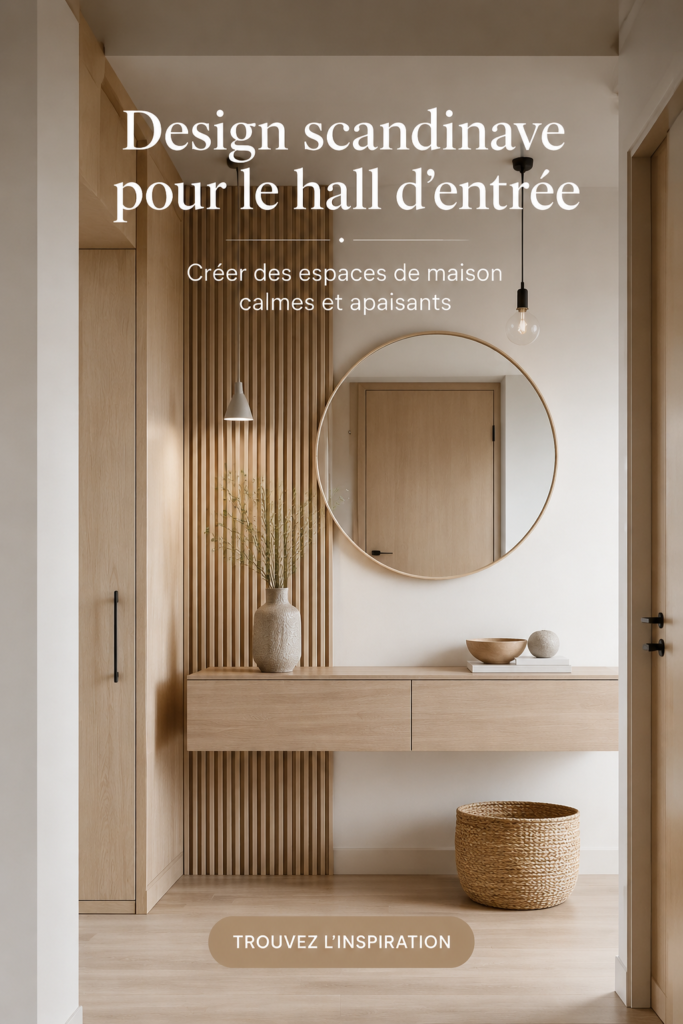 Un couloir scandinave épuré avec des teintes douces et une décoration minimaliste