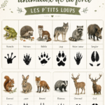 Empreintes d'animaux forestiers sur un sentier