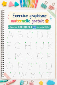 Un enfant concentré sur un exercice de traçage de lettres de l'alphabet.