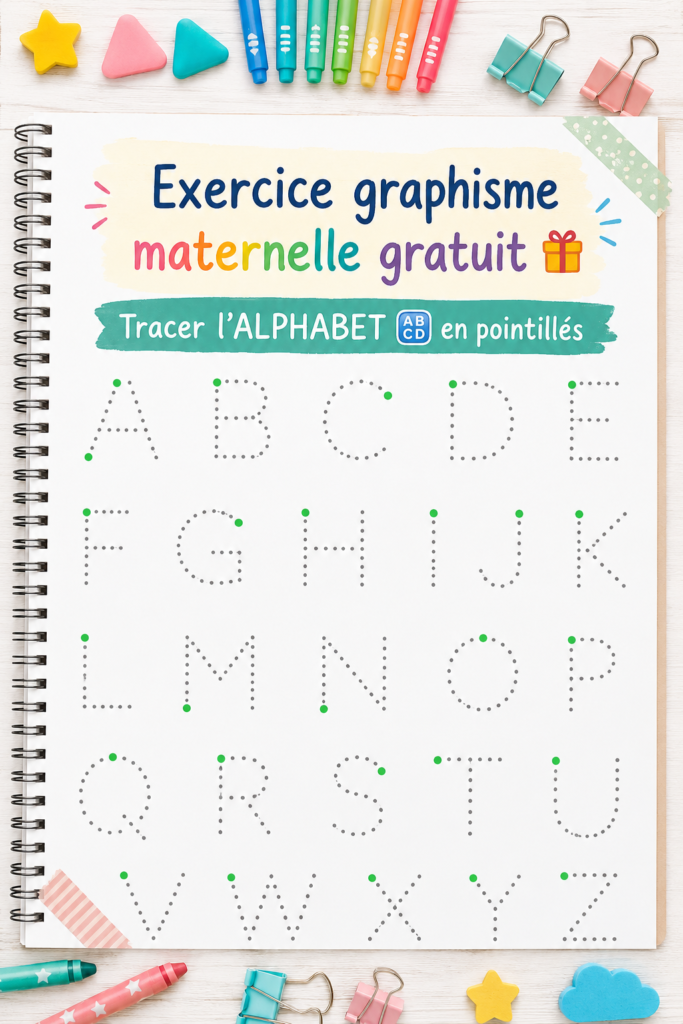 Un enfant concentré sur un exercice de traçage de lettres de l'alphabet.
