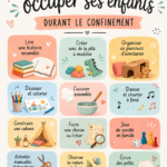 Maman et enfants s'amusent ensemble avec des activités manuelles durant le confinement.