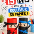 Un ensemble d'objets décoratifs créés à partir de rouleaux de papier recyclés.