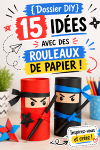 Un ensemble d'objets décoratifs créés à partir de rouleaux de papier recyclés.