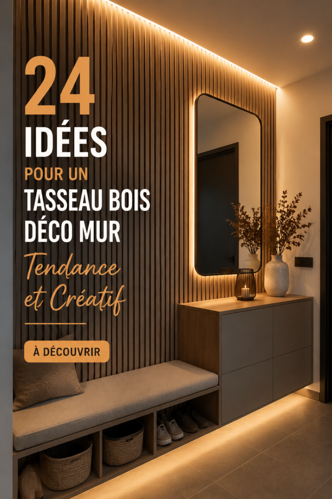 Déco murale moderne avec tasseaux en bois bien agencés