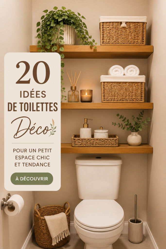 Toilettes décorées avec style et élégance dans un petit espace.