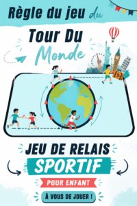 Enfants jouant au jeu de relais Tour Du Monde dans un parc.