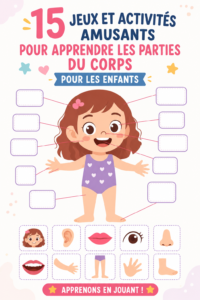 Des enfants jouant à un jeu éducatif sur les parties du corps