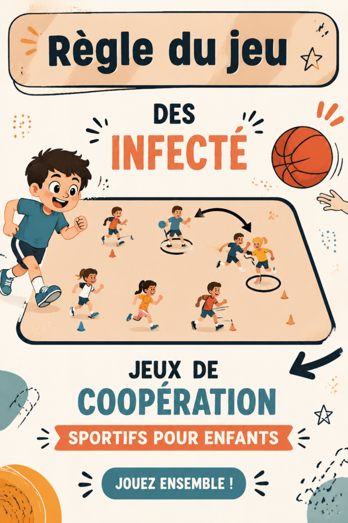 Enfants s'amusant ensemble lors d'un jeu coopératif en plein air.