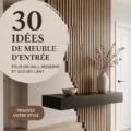 Meubles modernes dans un hall d'entrée accueillant avec des couleurs chaleureuses.