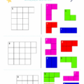 Puzzles colorés imprimés en attente d'être assemblés sur une table