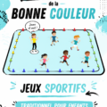 Un groupe d'enfants jouant joyeusement au jeu de la bonne couleur en plein air.