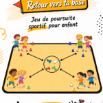 Enfants jouant au jeu 'Retour vers ta base' dans un parc.