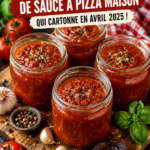 Une délicieuse sauce à pizza maison dans un bol en céramique.