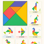 Modèles de tangrams animaux à imprimer en couleur