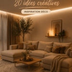 Aménagement d'un salon avec un canapé d'angle confortable et accueillant