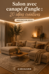 Aménagement d'un salon avec un canapé d'angle confortable et accueillant