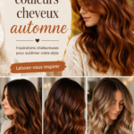 Femme avec des cheveux châtain clair et des reflets dorés, idéale pour l'automne