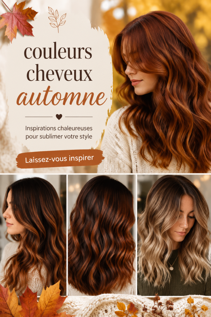 Femme avec des cheveux châtain clair et des reflets dorés, idéale pour l'automne