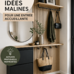 Hall d'entrée lumineux et accueillant avec des éléments décoratifs chaleureux