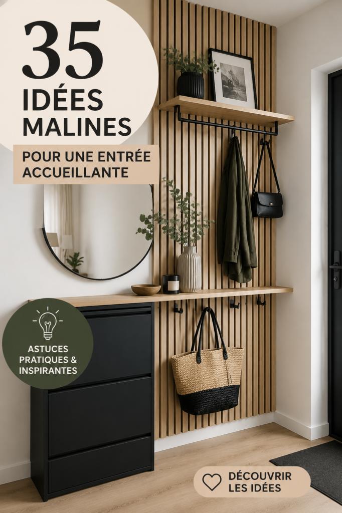 Hall d'entrée lumineux et accueillant avec des éléments décoratifs chaleureux