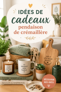 Idées de cadeaux délicats pour une pendaison de crémaillère avec des éléments décoratifs.