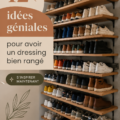 Dressing bien organisé avec vêtements colorés et accessoires