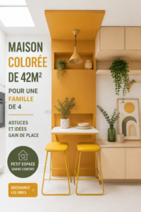 Un intérieur familial coloré et optimisé pour un petit espace