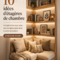 Idées conceptuelles d'étagères modernes pour la décoration intérieure d'une chambre à coucher.