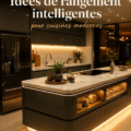 Cuisine moderne avec des idées de rangement astucieuses