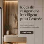 Entrée moderne avec des rangements fonctionnels et esthétiques